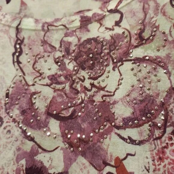 Paisley Flower Tee style & Co fits like XXL, 1X, 2X - Picture 6 of 9